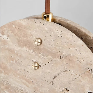 Edilberto - Double Circular Stone Wabi Sabi Hanging Pendant Ceiling Light