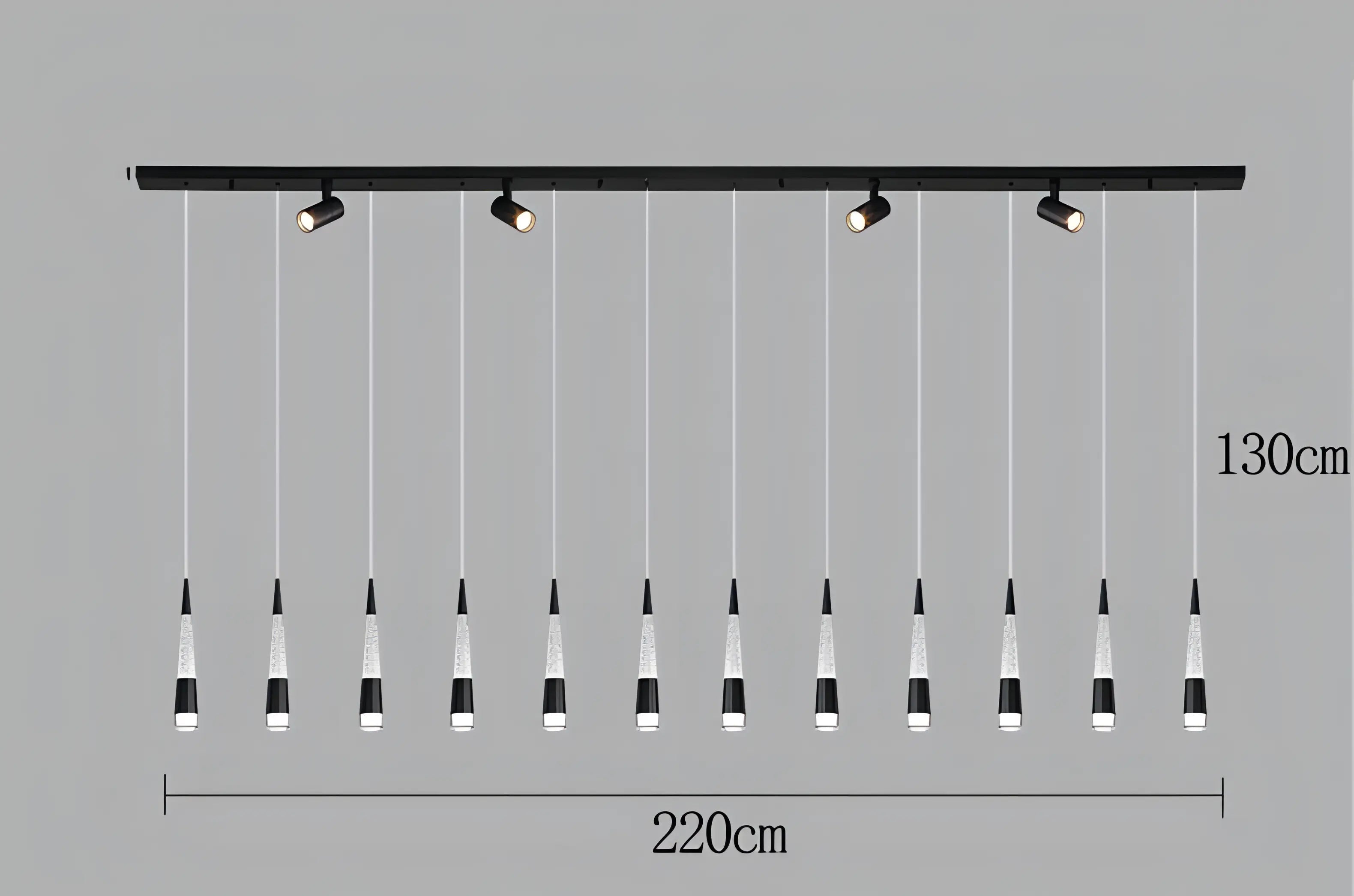 Riza - Modern Hanging Cone Glass Striped Pedant Ceiling Light