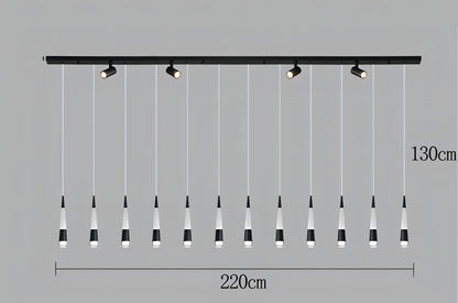 Riza - Modern Hanging Cone Glass Striped Pedant Ceiling Light