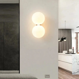 Daria - Modern Minimalist White Milk Shade Circular Glass Ball Wall Light