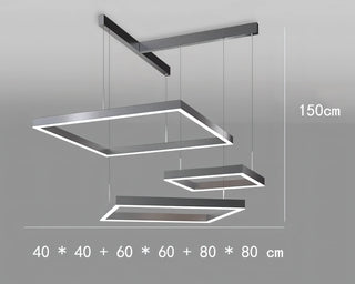 Brodie - Modern Minimalist Dimmable Hanging Square LED Ceiling Light Chandelier