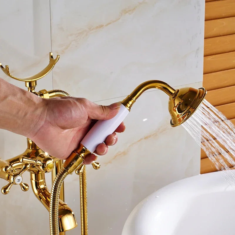 Cabrera - Floor Mounted Bathtub Dual Handle Shower Tap Set