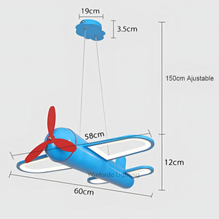 Tru - Children's Room Hanging Airplane LED Ceiling Light