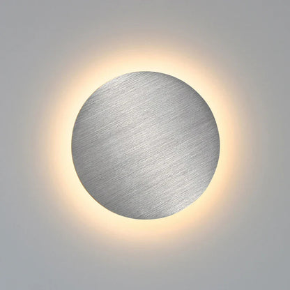 Oskar - Modern Brushed Metal Disc Wall Lamp