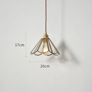 Lidia - Nordic Glass Copper Tulip Hanging Pendant Ceiling Light