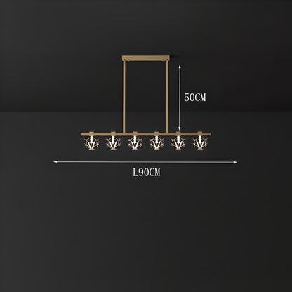 Jelena - Modern Line Crystal Glass Gold Ceiling Light Chandelier