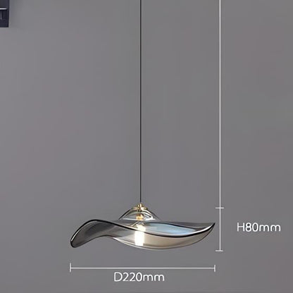 Felicia - Modern Wavy Neo-Chrome Glass Plated Pendant Light