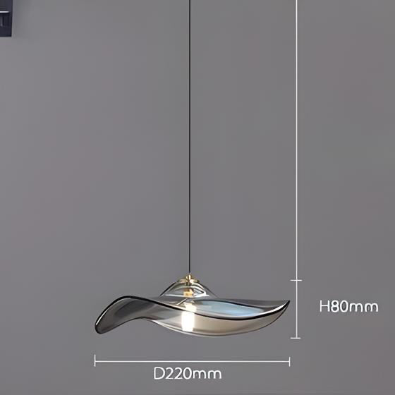 Felicia - Modern Wavy Neo-Chrome Glass Plated Pendant Light