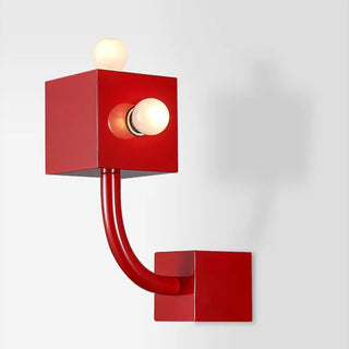 Niccola - Modern Retro Multi Shade Red Curved Arm Wall Light