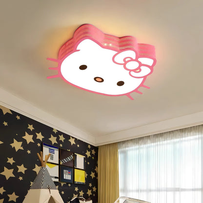 Reedy - Pink Kitten Children's Bedroom Ceiling Light