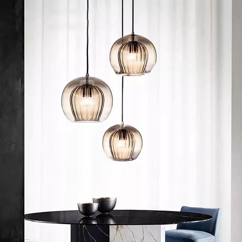 Anastasoula - Glass Double Shade Pendant Hanging Ceiling Light