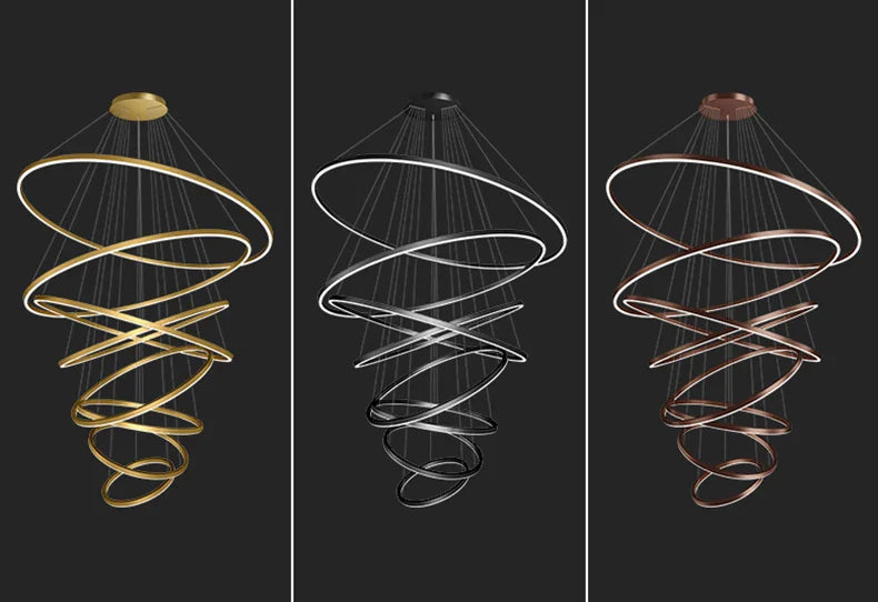 Navar - Modern Hanging Round Ring Ceiling Chandelier