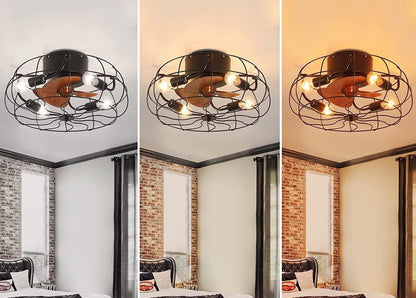 Sanaya - Industrial Retro Ceiling Fan Light