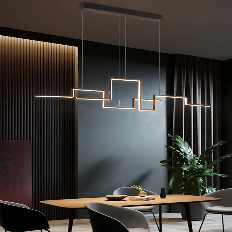 Elysia - Long Thin Modern Hanging LED Chandelier