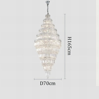 Genevra - Tiered Crystal Glass & Bead Chrome Chandelier