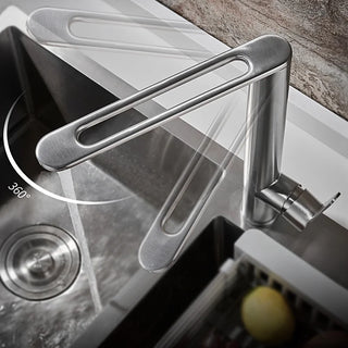 Keshaun - Rotatable Single Handle Stainless Steel Kitchen Tap