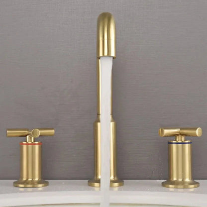 Celia - Dual Handle Modern Brushed Basin Tap