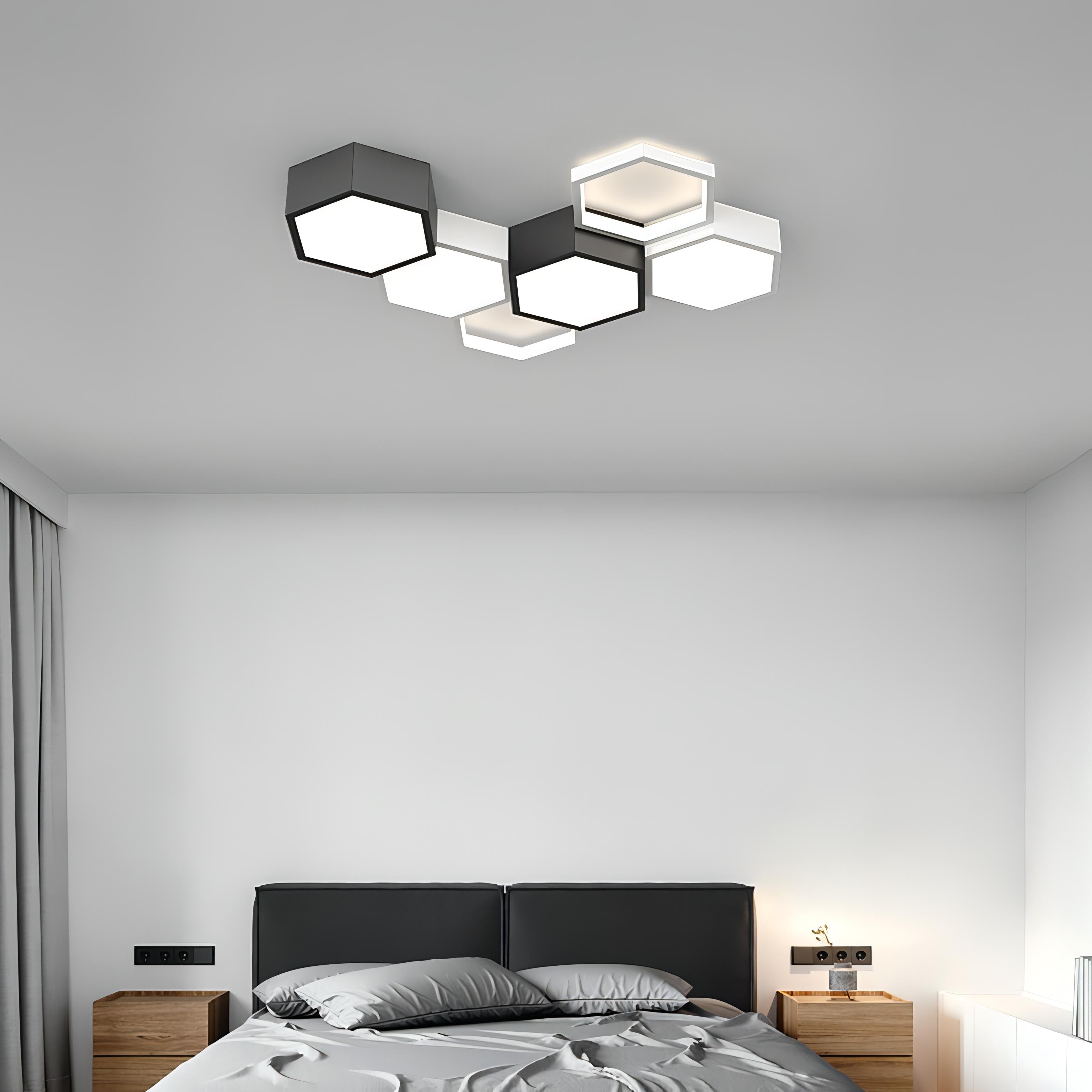 Ignacio - Minimalist Honeycomb Black & White Combination Ceiling Light