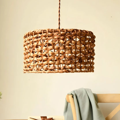 Solomon - Round Rattan Wicker Hanging Ceiling Light