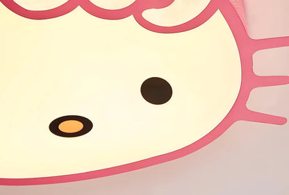 Reedy - Pink Kitten Children's Bedroom Ceiling Light