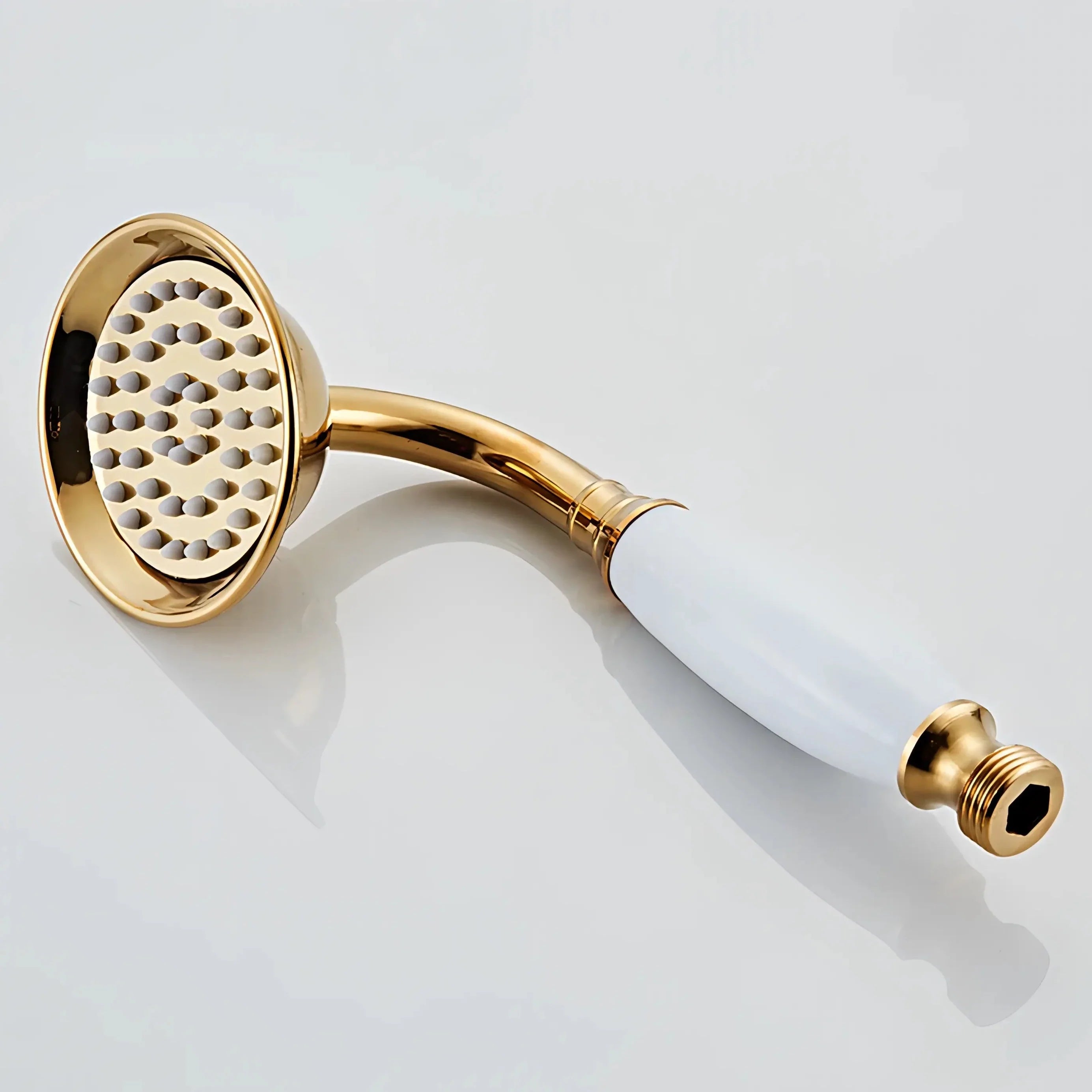 Wilburn - Freestanding Floor Gold Swan Bathtub Tap with Handheld Shower