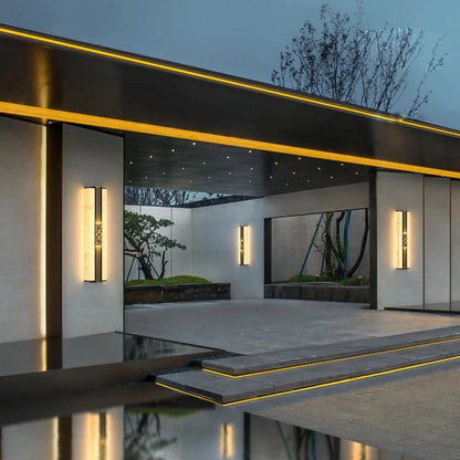 Baez - Marble Style Outdoor LED Wall Light Bar