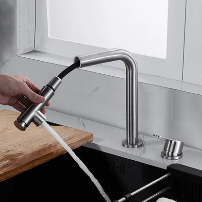 Padron - Stainless Steel Pull Out Hot & Cold Mixer Kitchen Tap