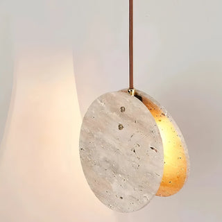 Edilberto - Double Circular Stone Wabi Sabi Hanging Pendant Ceiling Light