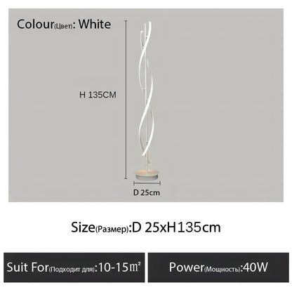 Liam - Modern LED Twisted Floor Lamp