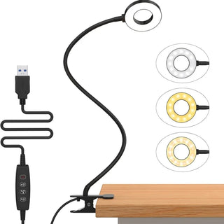 Mackay - LED Reading Light with Clamp 3 Colour Changeable & 10 Brightness Desk Light