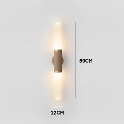 Shira - Modern Gold Tube Milk Glass Wall Light