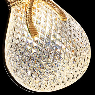 Belle - Crystal Teardrop Gold Glass Hanging Chandelier