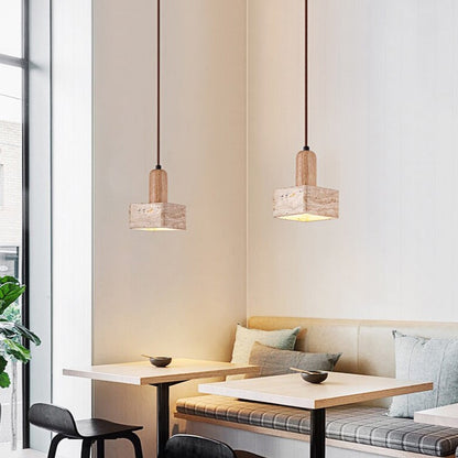 Franciska - Square Stone Hanging Pendant Ceiling Light