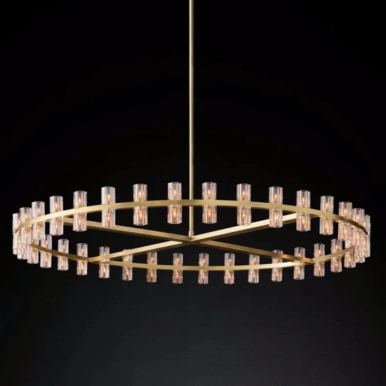 Azucena - Statement Gold Beam Cylindrical Up Down Hanging Chandelier