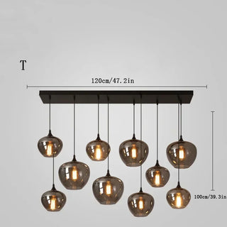 Filomena - Multi Head Modern Smoked Shade Pendant Chandelier Ceiling Light