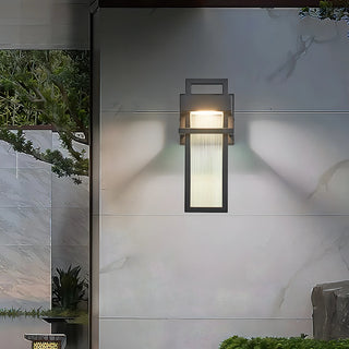 Maribel - Black Caged Glass Outdoor Wall Light
