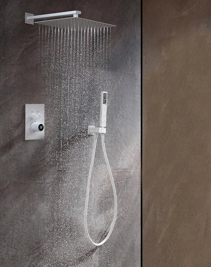 Mcneely - Square Rain Shower Head Set with Handheld Shower