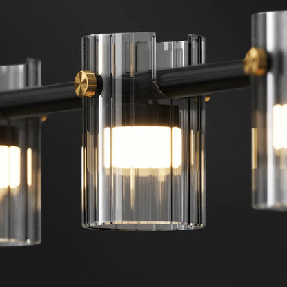 Phitrite - Modern Long Bar Multi Head Black Hanging Ceiling Light Chandelier