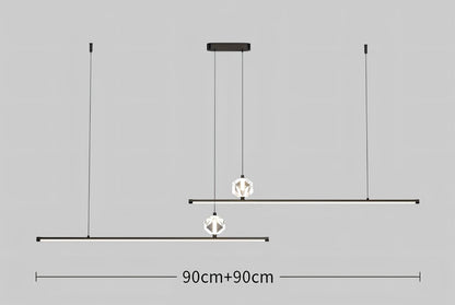 Ivonne - Minimalist Thin Beam Crystal Hanging Pendant Ceiling Light