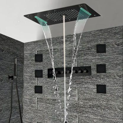 Brooks - Thermostatic Complete Shower System Set with Rough-in-Valve Large flow LED