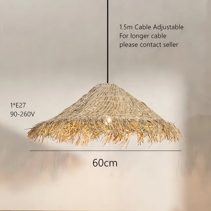 Lafleur - Woven Rattan Round Ceiling Light