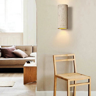 Ciro - Minimalist Stone Wabi Sabi Up Down Round Tube Wall Light