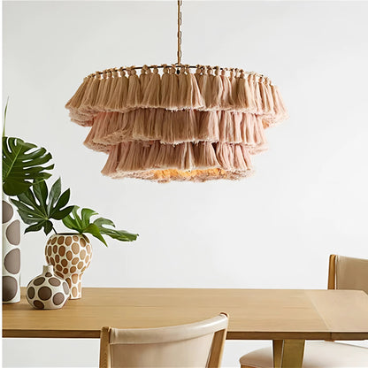 Burak - Tassel Layered Circular Hanging Chandelier