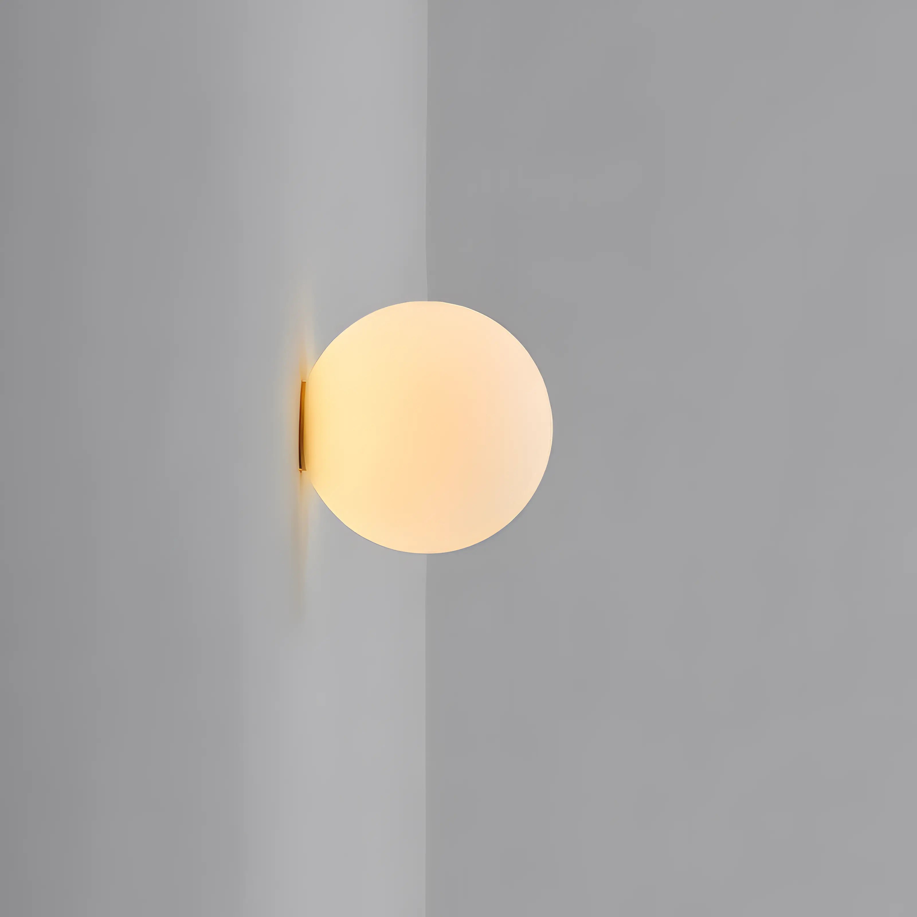 Aditya - Modern White Milk Glass Shade Circular Wall Light