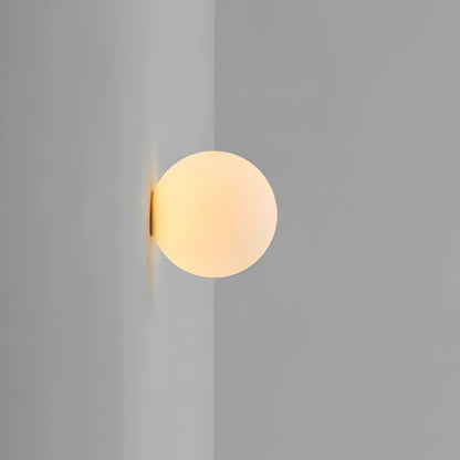 Aditya - Modern White Milk Glass Shade Circular Wall Light