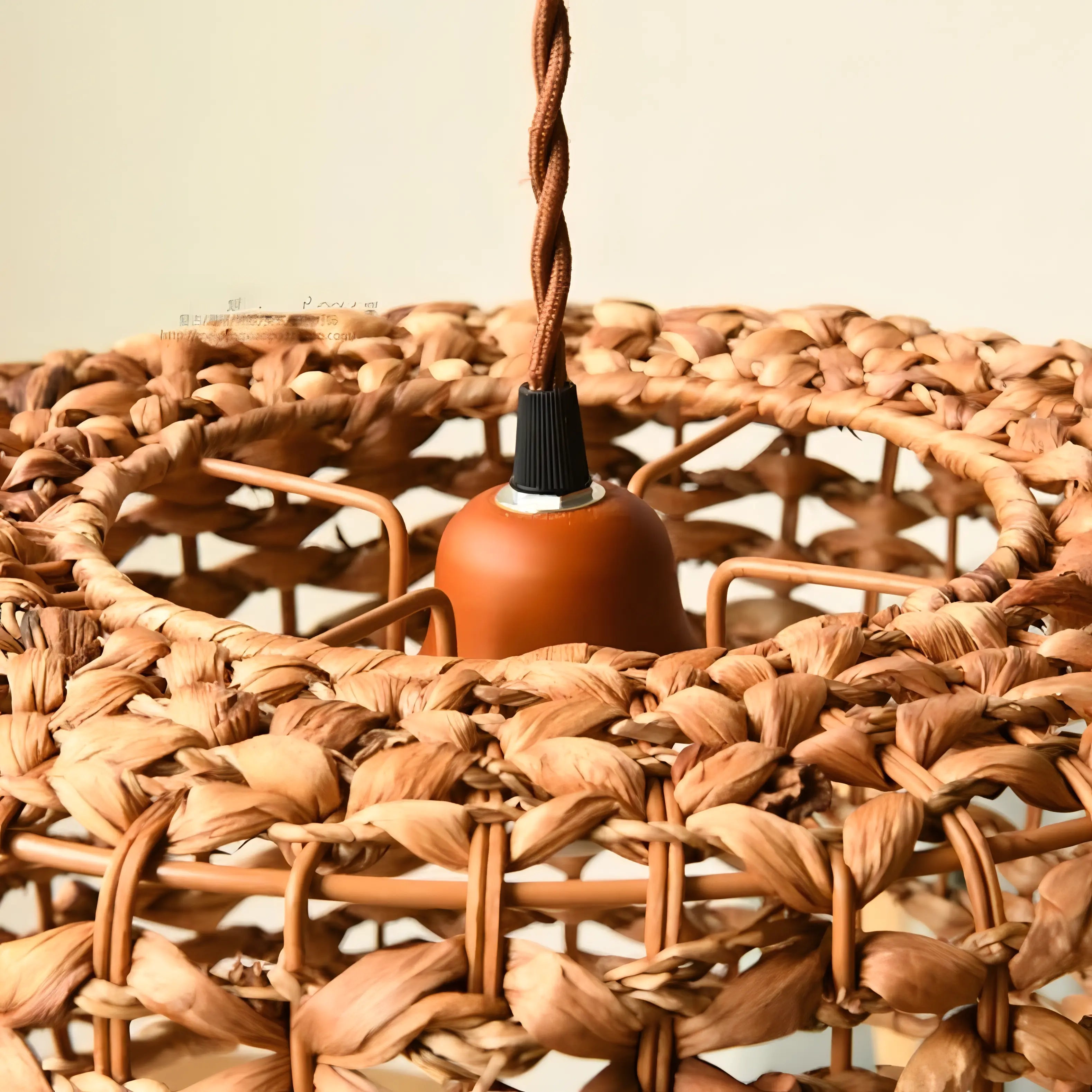 Solomon - Round Rattan Wicker Hanging Ceiling Light