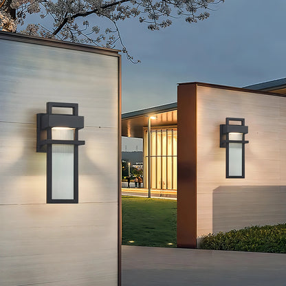 Maribel - Black Caged Glass Outdoor Wall Light