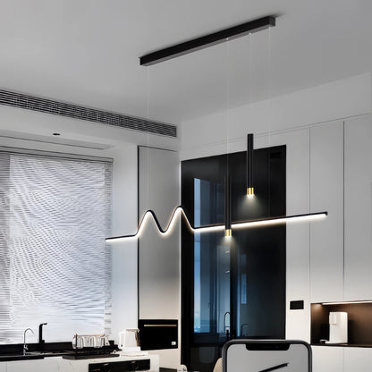 Aminta - Long Modern Thin Multi Head Hanging LED Ceiling Light Chandelier