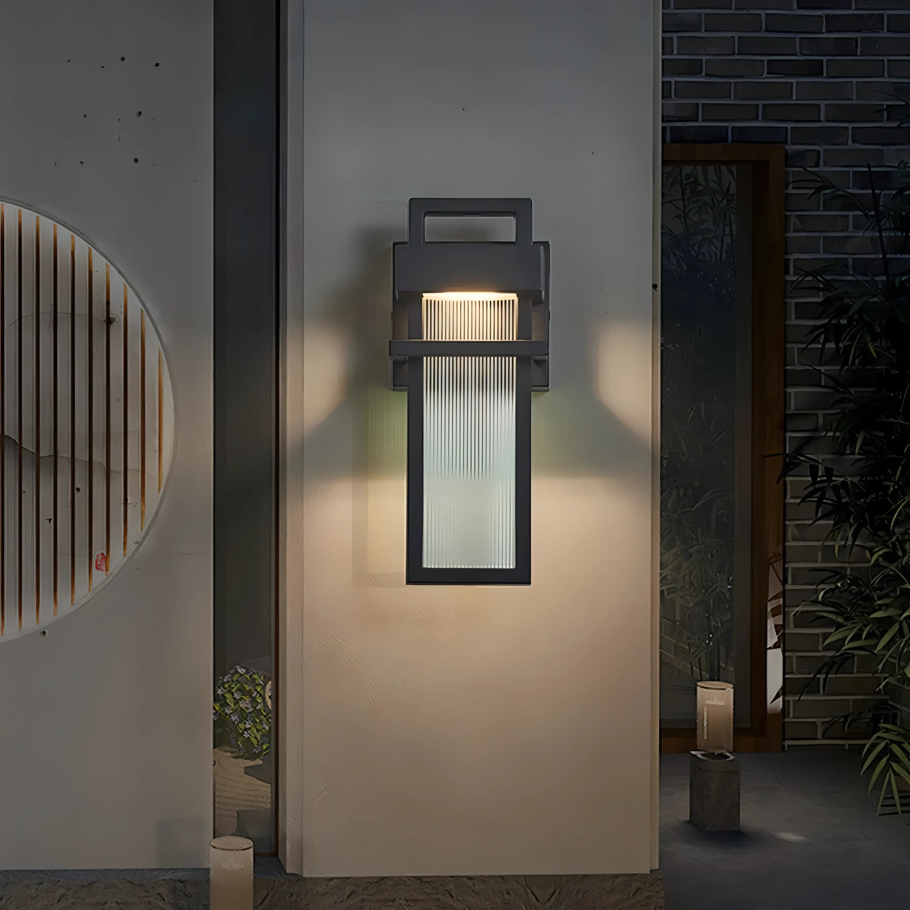 Maribel - Black Caged Glass Outdoor Wall Light