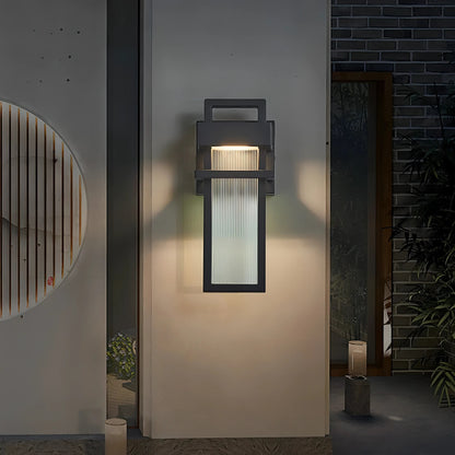 Maribel - Black Caged Glass Outdoor Wall Light